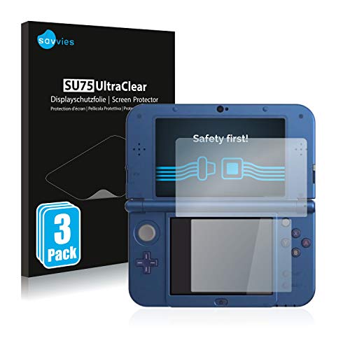 savvies Protector Pantalla Compatible con Nintendo New 3DS XL (6 Unidades) Pelicula Ultra Transparente