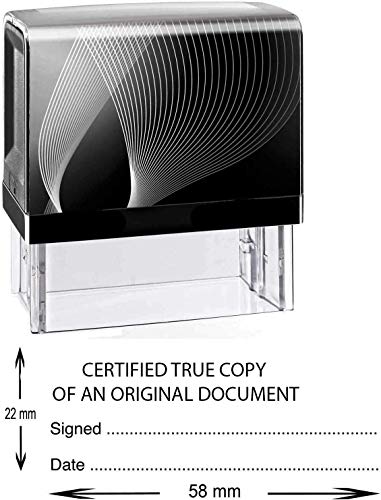 Sello de oficina certificado True Copy of The Original – para abogados, asesores financieros Stock sello de goma