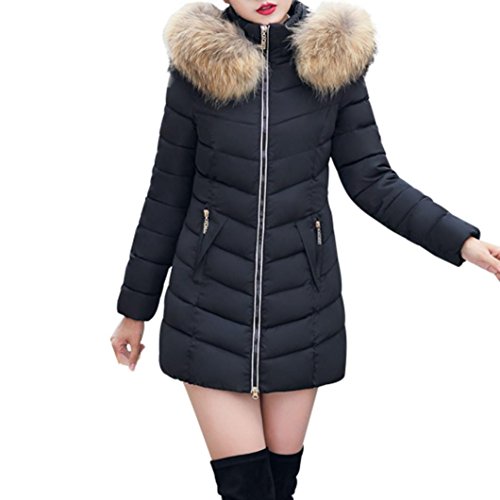 SHOBDW Moda Invierno Mujer Chaqueta Largo Grueso Caliente Abrigo Abrigo Delgado (Negro, EU M=Tamaño L) SHOBDW Moda Invierno Mujer Chaqueta Largo Grueso Caliente Abrigo Abrigo Delgado (Negro, EU M=Tamaño L)