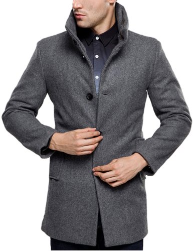 SSLR Abrigo de Paño Estilo Marinero Elegante de Invierno para Hombre (Small, Gris)