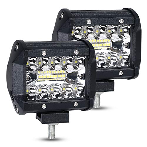 URAQT Focos LED Tractor, 60W Faro Trabajo Led 4 Pulgadas, 2pcs Superbrillantes LED Faros de Trabajo, Luz antiniebla para Camiones Todo Terreno, Pickup, ATV, SUV, Barco