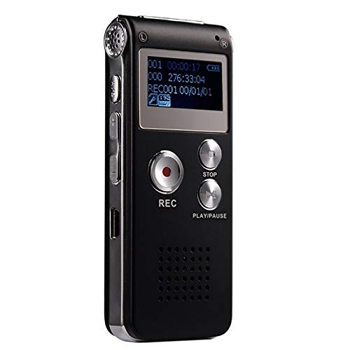 ZTH SK-012 8GB grabadora de Voz Profesional USB dictáfono Audio Digital con MP3 WAV Jugador VAR Registro de Funciones (Negro) (Color : Black)