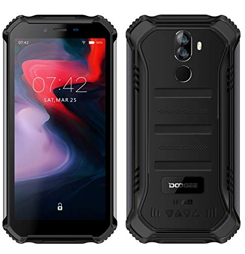 【2019】 DOOGEE S40 (3GB+32GB) 4G Android 9.0 Sólido Móvil Libre Robusto - 5.5'' HD (Gorilla Glass 4) IP68/IP69K Militar Resistente IP68 Impermeable Smartphone, 4650mAh batería,Dual SIM,GPS,NFC - Negro