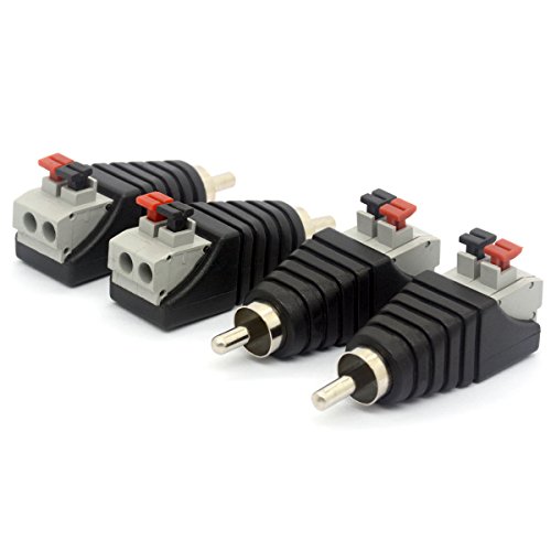 Adaptador de enchufe macho RCA a terminal AV hembra de 2 tornillos para altavoz, adaptador de CC balun de tipo pinza para audio y vídeo y conector de potencia para CCTV RCA Male To AV 2 Screw Female