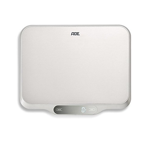 ADE Báscula digital de cocina KE1601 Ladina. Superficie XXL acero inoxidable.15 kg. Tara Auto-Hold. Incluye Baterias. Color plata ADE Báscula digital de cocina KE1601 Ladina. Superficie XXL acero inoxidable.15 kg. Tara Auto-Hold. Incluye Baterias. Color plata