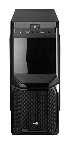 Aerocool V3X Black Edition - Caja de Ordenador (Midi-Tower, PC, SPCC, 12 cm, 12 cm, 1x 80 mm) Negro