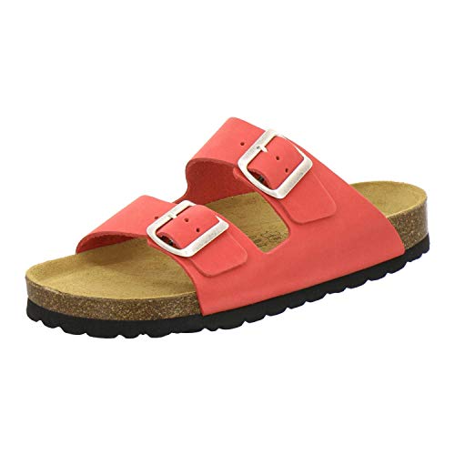 AFS-Schuhe 2100 Chanclas cómodas para Mujer de Piel auténtica, prácticas Zapatillas de Trabajo, Zapatillas de casa, Hechas a Mano en Alemania (37 EU, Rojo)