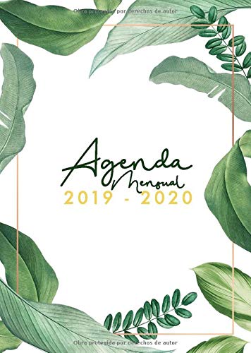 Agenda Mensual 2019 2020: Julio 2019 a Diciembre 2020 - español - semanal/mensual/anual - diseño floral