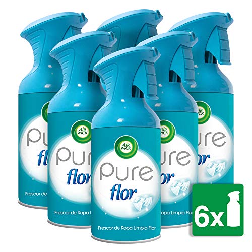 Air Wick - Ambientador aerosol, esencia para casa con aroma a Flor - pack de 6