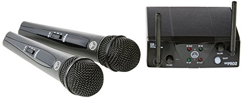 AKG WMS 40 Pro mini 2 - Micrófono inalámbrico (2 canales, banda UHF), color negro AKG WMS 40 Pro mini 2 - Micrófono inalámbrico (2 canales, banda UHF), color negro