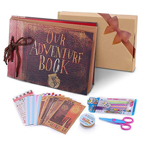 Álbum de Fotos DIY, Pootack Scrapbook (19x30cm, 80 Páginas, 40 Hojas) con un Conjunto de Pluma de Color, Tijeras, Cintas Adhesivas, Pegatinas - Regalo Único para el Cumpleaños/ Familia/ Niños/ Amigos Álbum de Fotos DIY, Pootack Scrapbook (19x30cm, 80 Páginas, 40 Hojas) con un Conjunto de Pluma de Color, Tijeras, Cintas Adhesivas, Pegatinas - Regalo Único para el Cumpleaños/ Familia/ Niños/ Amigos