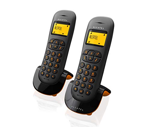 Alcatel C250 Dúo- Telefono Inalámbrico, Color Negro y Naranja