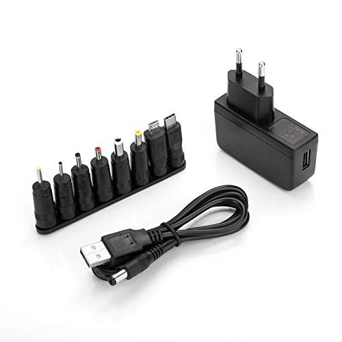 Aukru 5v 2a EU Fuente de alimentación Universal con 9 Conexiones de Enchufe para Varios Dispositivos para Electrodomésticos/Enrutadores/Altavoces/LCD/Camaras de CCTV/TV Box Aukru 5v 2a EU Fuente de alimentación Universal con 9 Conexiones de Enchufe para Varios Dispositivos para Electrodomésticos/Enrutadores/Altavoces/LCD/Camaras de CCTV/TV Box