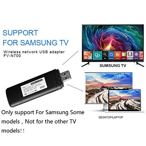 Bebester - Adaptador inalámbrico USB para TV (300 Mbps, 2,4-5 GHz, WIS12ABGNX WIS09ABGN, Adaptador inalámbrico WiFi LAN, Adaptador USB para Samsung Smart TV 802.11 A/B/G/N)