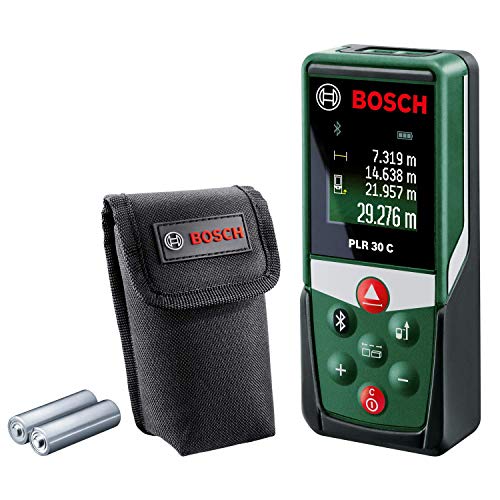 Bosch PLR 30 C - Medidor de distancias láser digital (2 pilas AAA, alcance: 0,05-30 m, en cartón)