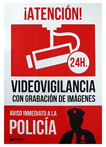 Cartel Alarma Conectada Aviso a Policia 30x21