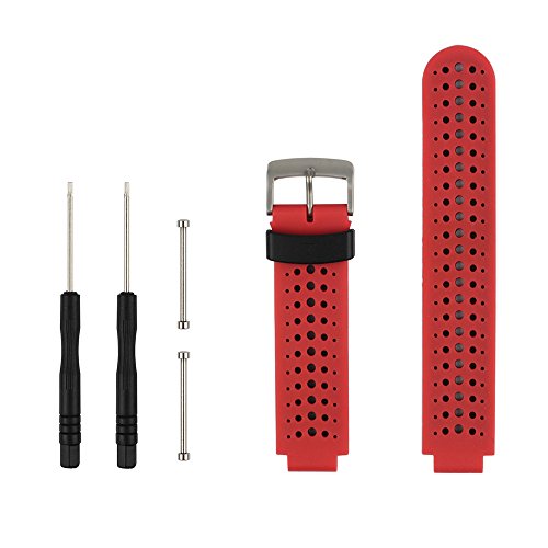 Correa de reloj de silicona suave para Garmin Forerunner 235 de Fit-power, repuesto ideal para Garmin Forerunner 235, 220, 230, 620, 630 y 735, Red&Black Correa de reloj de silicona suave para Garmin Forerunner 235 de Fit-power, repuesto ideal para Garmin Forerunner 235, 220, 230, 620, 630 y 735, Red&Black