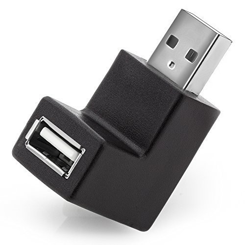 deleyCON Adaptador de Àngulo USB 2.0 - Adaptador de Àngulo de 90° - A Macho a A Hembra - Compatible con Todos los Cables USB - Optimal Cable Management