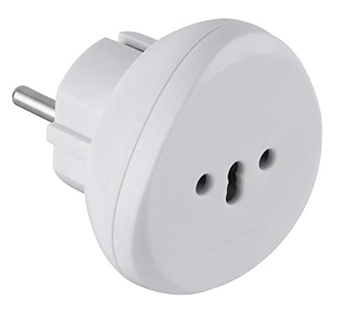 Electraline 70057 Adaptador de Viaje Suisa/Italia/Brasil a tus enchufes de Francia/Europa, blanco Electraline 70057 Adaptador de Viaje Suisa/Italia/Brasil a tus enchufes de Francia/Europa, blanco