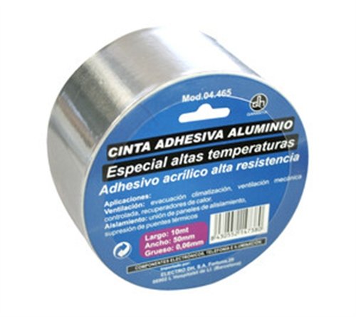 ElectroDH CINTAAL10 CINTA ADHESIVA ALUMINIO 50MM ROLLO 10 METROS