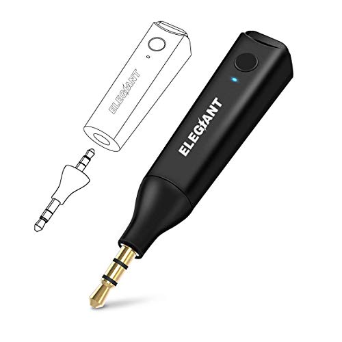 ELEGIANT Receptor Bluetooth 5.0, Mini Adaptador Kit Audio Estéreo Auto Música Llamadas Manos Libres con Micrófono para Coche, Auriculares Inalámbricos, Dispositivo HiFi Altavoces Tableta PC .etc