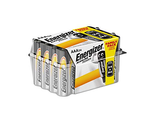 Energizer E92 - Pack de 24 pilas alcalinas AAA, color negro Energizer E92 - Pack de 24 pilas alcalinas AAA, color negro