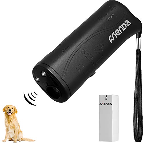 Frienda Ahuyentador de Perros por Ultrasonido LED y Entrenador Dispositivo 3 en 1 Dispositivo de Entrenamiento de Perro Portátil para Detener Ladridos (Negro) Frienda Ahuyentador de Perros por Ultrasonido LED y Entrenador Dispositivo 3 en 1 Dispositivo de Entrenamiento de Perro Portátil para Detener Ladridos (Negro)