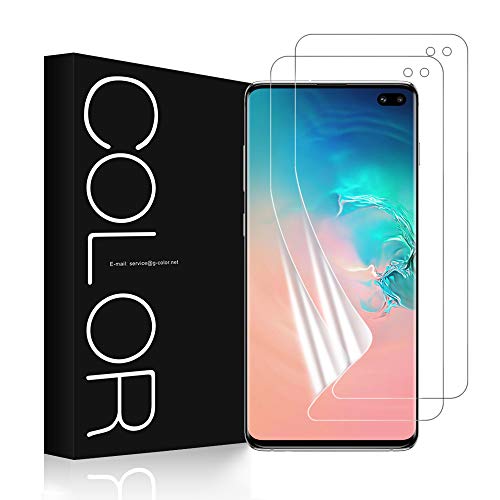 G-Color Galaxy S10 Plus Protector de Pantalla, [2 Piezas][[Alta Definición y Sensibilidad][Sin Burbujas] TPU, Protector de Pantalla para Samsung Galaxy S10+/S10 Plus