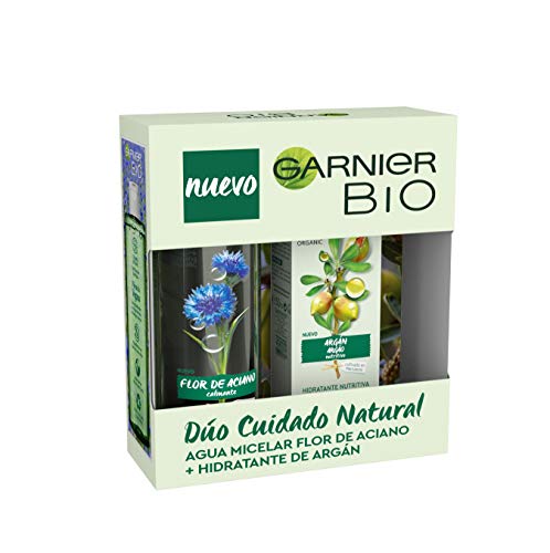 Garnier Bio - Cofre Rutina: Crema Hidratante Nutritiva con Aceite de Argán y Ácido Hialurónico (50 ml) y Agua Micelar con Agua de Flor de Aciano (400 ml) Garnier Bio - Cofre Rutina: Crema Hidratante Nutritiva con Aceite de Argán y Ácido Hialurónico (50 ml) y Agua Micelar con Agua de Flor de Aciano (400 ml)