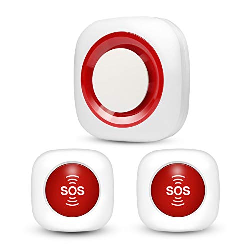 GSM Smart Inalámbrica Localizador de Cuidador Llamada de SOS Botón Paciente Ayudar a Sistema de Alerta de Llamada de Enfermera Pager para Asistente Personal hogar, Personas Mayores y Discapacidad