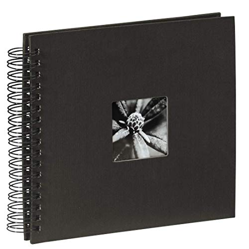 Hama Fine Art - Álbum de fotos, 50 páginas negras (25 hojas), álbum con espiral, 28 x 24 cm, con compartimento para insertar foto, negro Hama Fine Art - Álbum de fotos, 50 páginas negras (25 hojas), álbum con espiral, 28 x 24 cm, con compartimento para insertar foto, negro