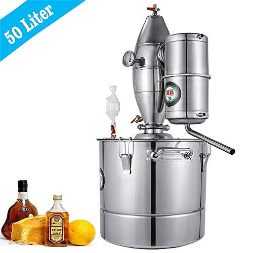 InLoveArts Home 11Gal Agua Alcohol Destilador Acero inoxidable, la caldera de vino con termómetro se utiliza para hacer el rocío puro de pétalos, aceites esenciales, vino de frutas, agua destilada. InLoveArts Home 11Gal Agua Alcohol Destilador Acero inoxidable, la caldera de vino con termómetro se utiliza para hacer el rocío puro de pétalos, aceites esenciales, vino de frutas, agua destilada.