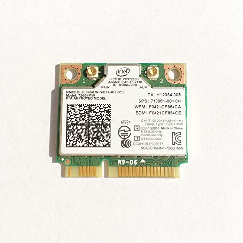 Intel Wireless-AC 7260.HMWWB.R - Adaptador de red (WiFi, PCIe, Bluetooth, LTE), verde