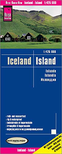 Islandia, mapa impermeable de carreteras. Escala 1:425.000. Reise Know-How.