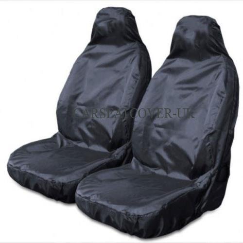 Juego de 2 fundas de asientos delanteros, resistentes, impermeables, color negro