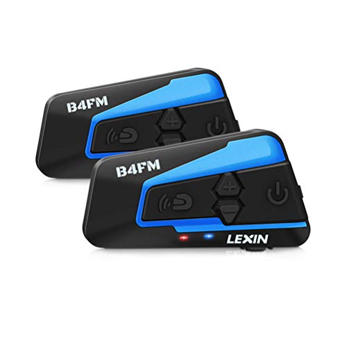 LEXIN 2x B4FM Intercomunicador Casco Moto, Moto Bluetooth Radio Comunicador para Casco, Manos Libres para Moto, Intercom Casco Moto para 4 Motoristas, Motocicleta Interphone con Cancelación de ruido