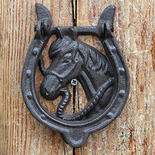 Manija de puerta antigua Cabeza De Caballo Puerta De La Vendimia De Hierro Fundido Que Rodea La Ciudad Adosado Manor Raíces En Cobertizos De Almacenamiento De Garaje Adecuado para patios, villas, jard Manija de puerta antigua Cabeza De Caballo Puerta De La Vendimia De Hierro Fundido Que Rodea La Ciudad Adosado Manor Raíces En Cobertizos De Almacenamiento De Garaje Adecuado para patios, villas, jard