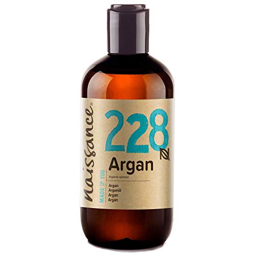 Naissance Aceite Vegetal de Argán de Marruecos n. º 228 – 250ml - Puro, natural, vegano, sin hexano y no OGM - Hidratación natural para el rostro, el cabello, la barba y las cutículas.