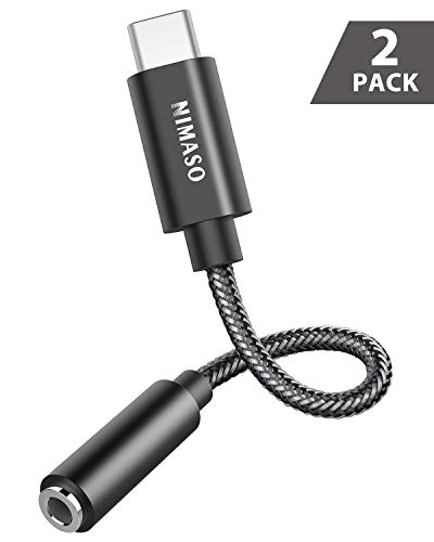 NIMASO Adaptador USB Tipo C a Jack 3.5 mm,USB C Jack Auriculares Audio Adaptadores Chipset DAC Compatible con iPad Pro 2018,Pixel 3/2 XL,Huawei P40,P30 Pro,Mate 20 Pro,Samsung S20/Note 10,Xiaomi 8