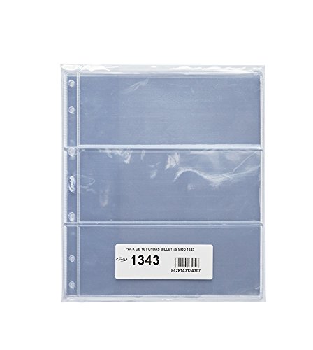 Pardo 134300 - Pack 10 fundas billetes universales, 3 departamentos