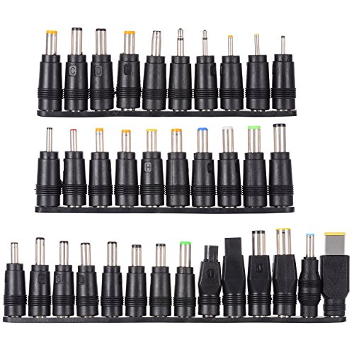 PChero 34pcs Universal Laptop Notebook Entrada DC Plug Set Jack Tips para Lenovo Toshiba DELL y la mayoría de portátiles PChero 34pcs Universal Laptop Notebook Entrada DC Plug Set Jack Tips para Lenovo Toshiba DELL y la mayoría de portátiles