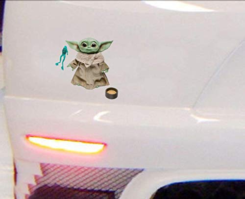 Pegatina Calcomanías para automóviles de 20 cm Calcomanías Star Wars Disney Mandalorian Baby Yoda Jedi Rey Fin Luke Leia Han Solo