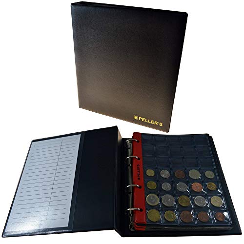 PELLER'S AM275B Álbum de colección M, para 275 Monedas de tamaño Mix: Mediano y pequeño: Desde céntimos de Euro hasta € 2, 10 Fundas y cartulinas separadoras, Negro, Modelo M PELLER'S AM275B Álbum de colección M, para 275 Monedas de tamaño Mix: Mediano y pequeño: Desde céntimos de Euro hasta € 2, 10 Fundas y cartulinas separadoras, Negro, Modelo M