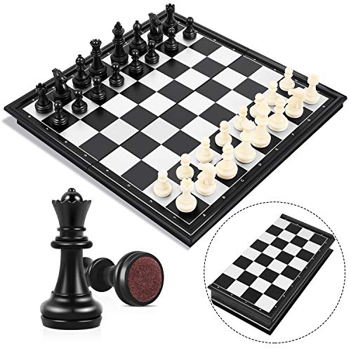 Peradix Tablero Ajedrez Magnético,Juego de ajedrez de Rompecabezas 25 X 25CM Plegable y fácil de Llevar,Juego ajedrez para niños y Adultos, Juegos al Aire Libre o Regalos