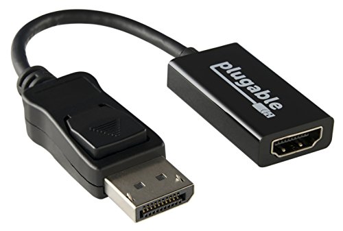 Plugable Adaptador Activo Display Port a HDMI - Conecta Cualquier PC con DP o Tableta a Monitor PC, Pantalla Proyector o TV con HDMI para Ultra-HD Video (HDMI 2.0 hasta 4K 3840x2160 @ 60Hz)