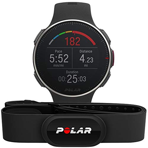 Polar Vantage V Titan HR:   Reloj Premium con GPS y Frecuencia Cardíaca. Caja de Titanio. Sensor H10 - Multideporte y perfil de triatlón - Potencia de running, batería ultra larga, WR50m. Negro/Rojo