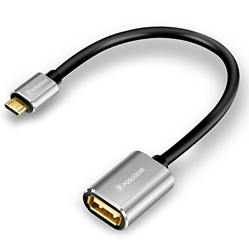 POSUGEAR Cable OTG, Adaptador Micro USB 2.0 Macho a USB Hembra para Samsung Galaxy S7/S6, Galaxy Note 5,Google Nexus et Android Smartphones/Tablettes