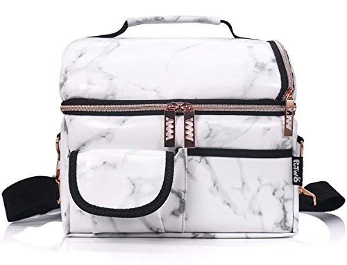 PuTwo Bolsa Termica Comida 8L, Bolsa Térmica 2 Compartimiento Bolsa Isotermica Prueba de Fugas Bolsa Comida con correa Bolsa Porta Alimentos Bolsa Termica Infantil Bebe Trabajo - Mármol y Oro Rosa PuTwo Bolsa Termica Comida 8L, Bolsa Térmica 2 Compartimiento Bolsa Isotermica Prueba de Fugas Bolsa Comida con correa Bolsa Porta Alimentos Bolsa Termica Infantil Bebe Trabajo - Mármol y Oro Rosa
