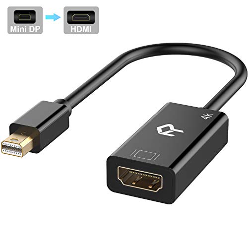 Rankie Adaptador Mini Displayport (Mini DP) (Thunderbolt) a HDMI, 4K Convertidor, Negro