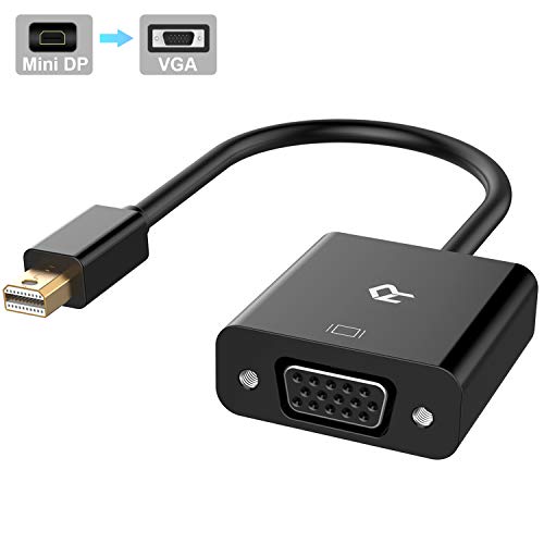 Rankie Adaptador Mini DisplayPort (Thunderbolt) (Mini DP) a VGA, 1080P, Negro